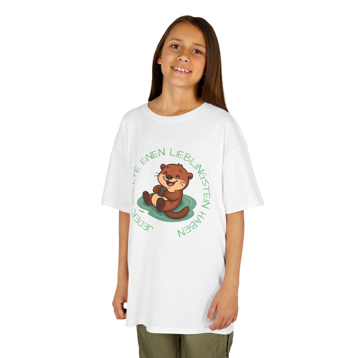 Kinder T-Shirt "Otter mit Lieblingsstein"