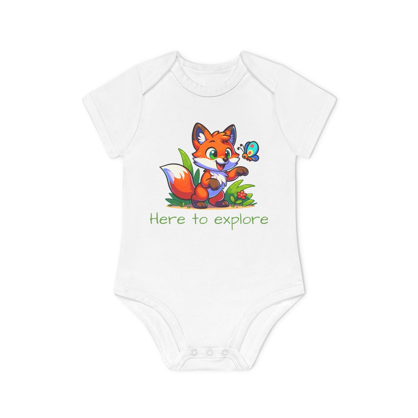 Baby Kurzarm-Body "Der Entdecker-Fuchs"