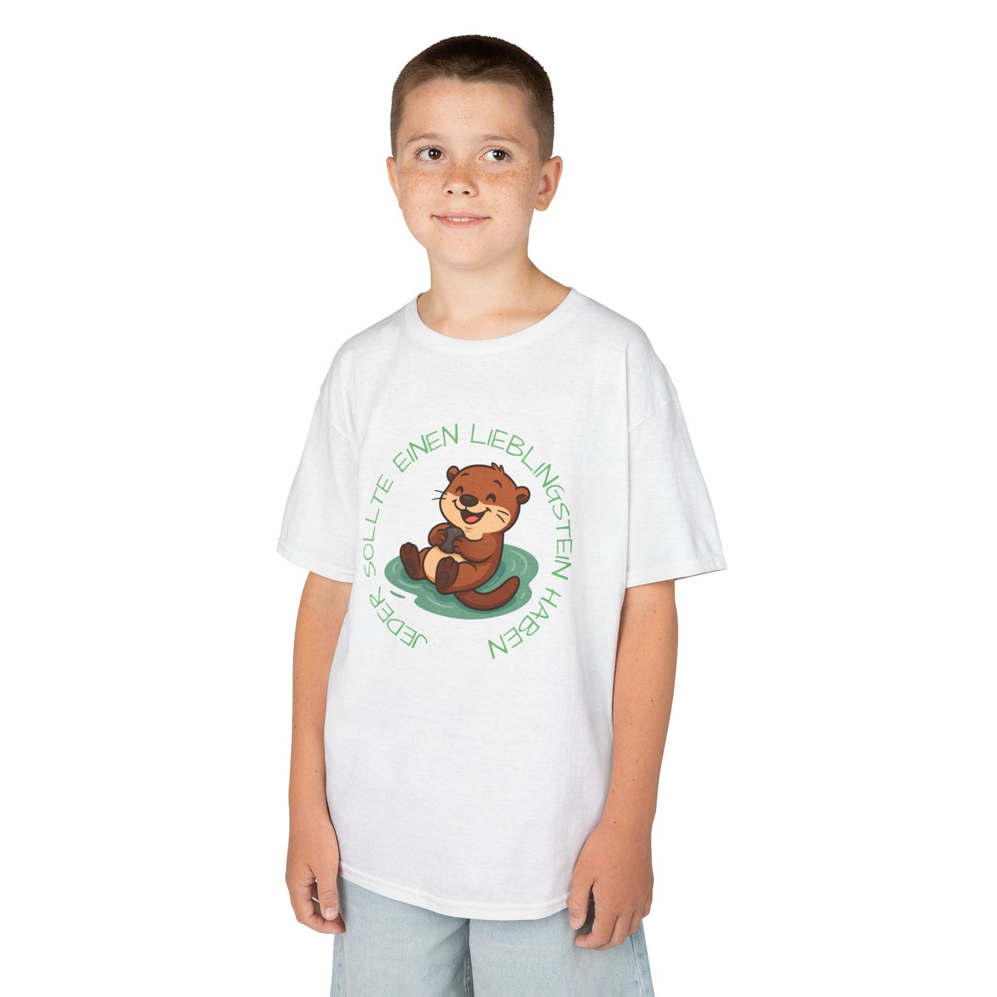 Kinder T-Shirt "Otter mit Lieblingsstein"
