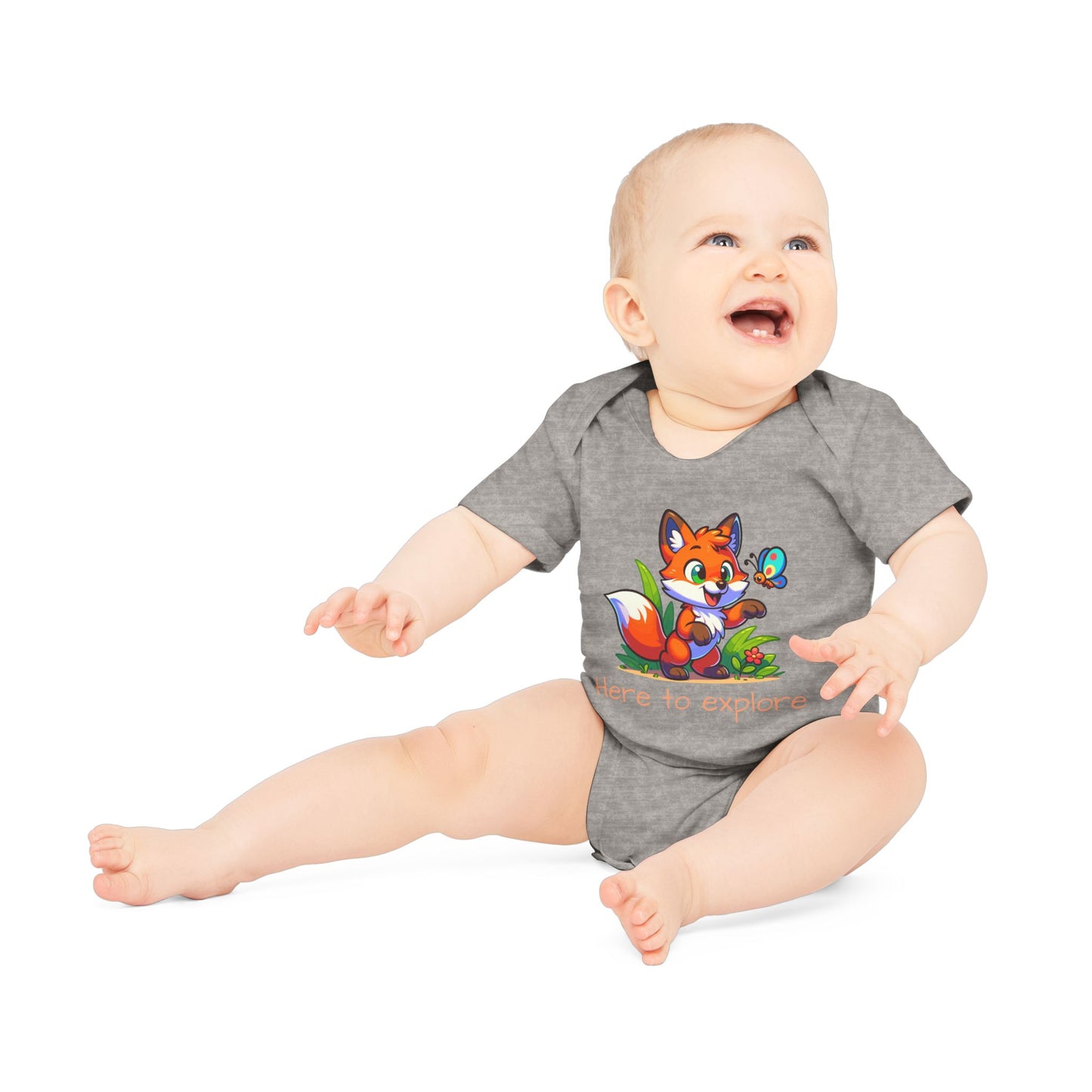 Baby Kurzarm-Body "Der Entdecker-Fuchs"