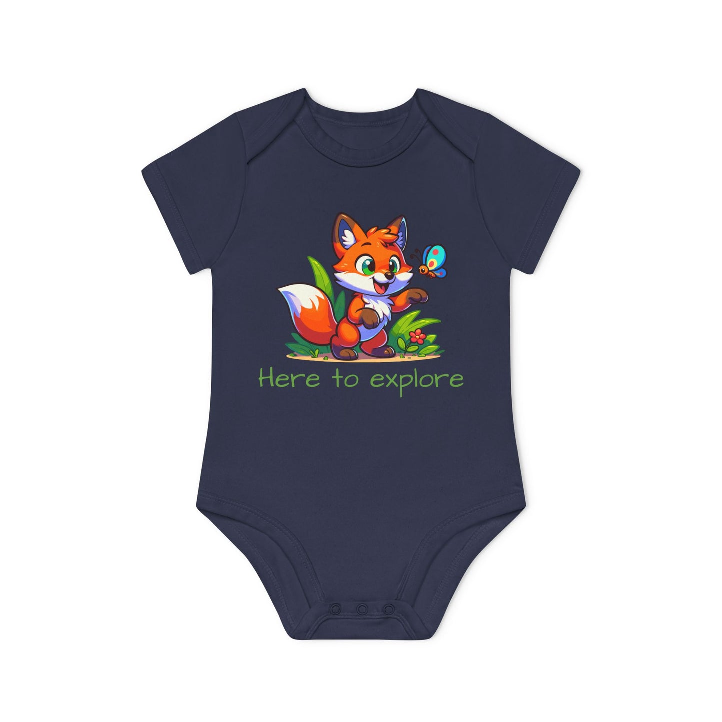 Baby Kurzarm-Body "Der Entdecker-Fuchs"