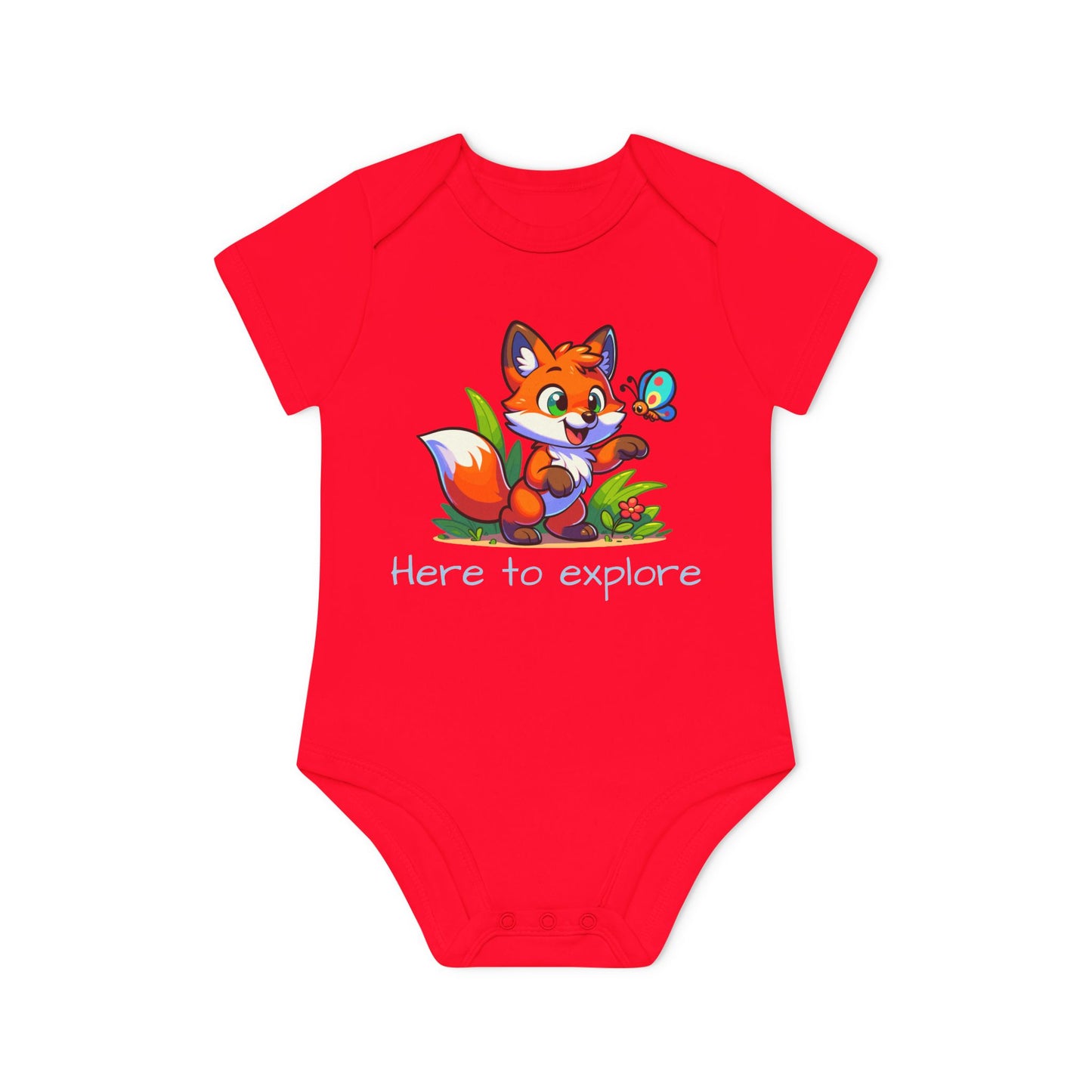 Baby Kurzarm-Body "Der Entdecker-Fuchs"
