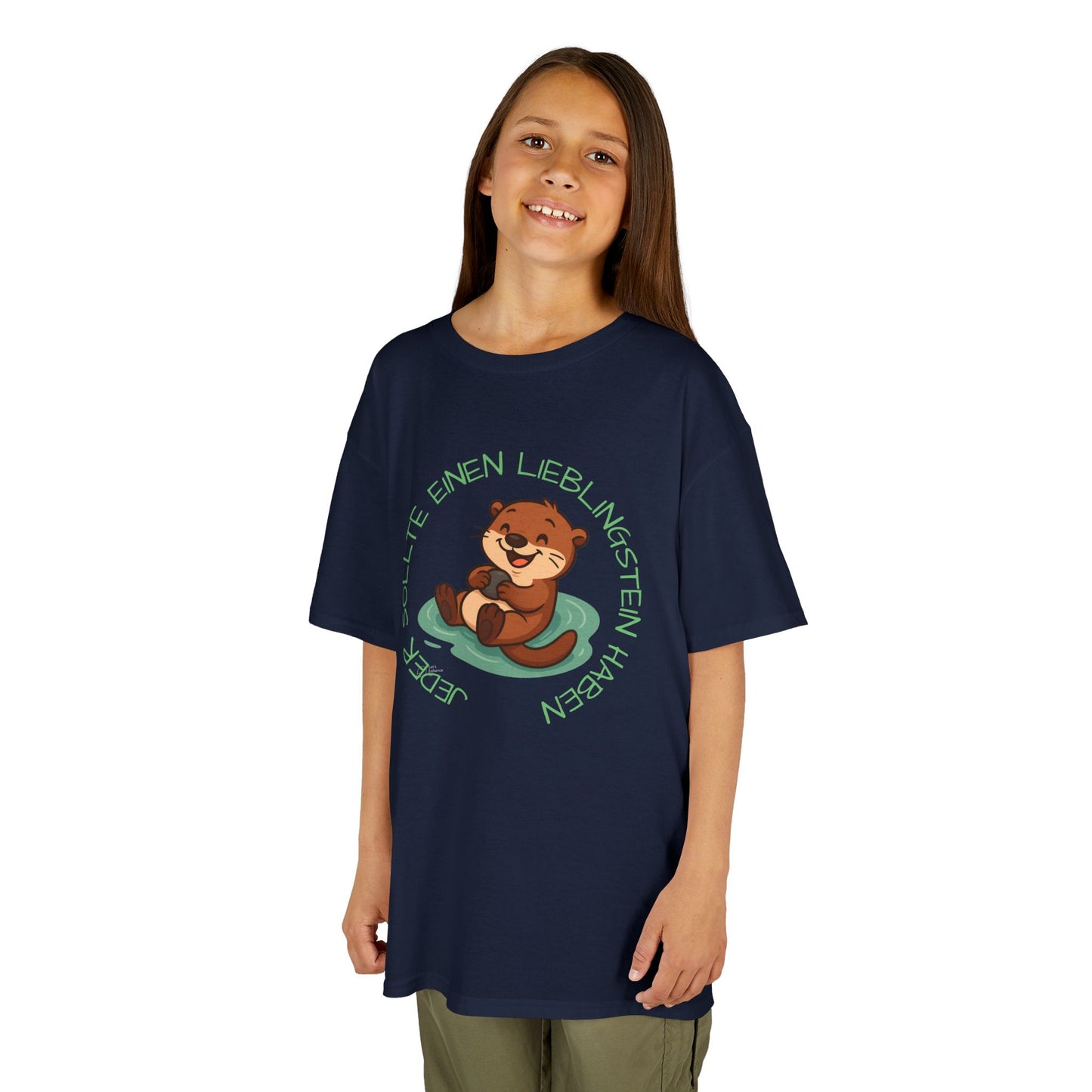 Kinder T-Shirt "Otter mit Lieblingsstein"
