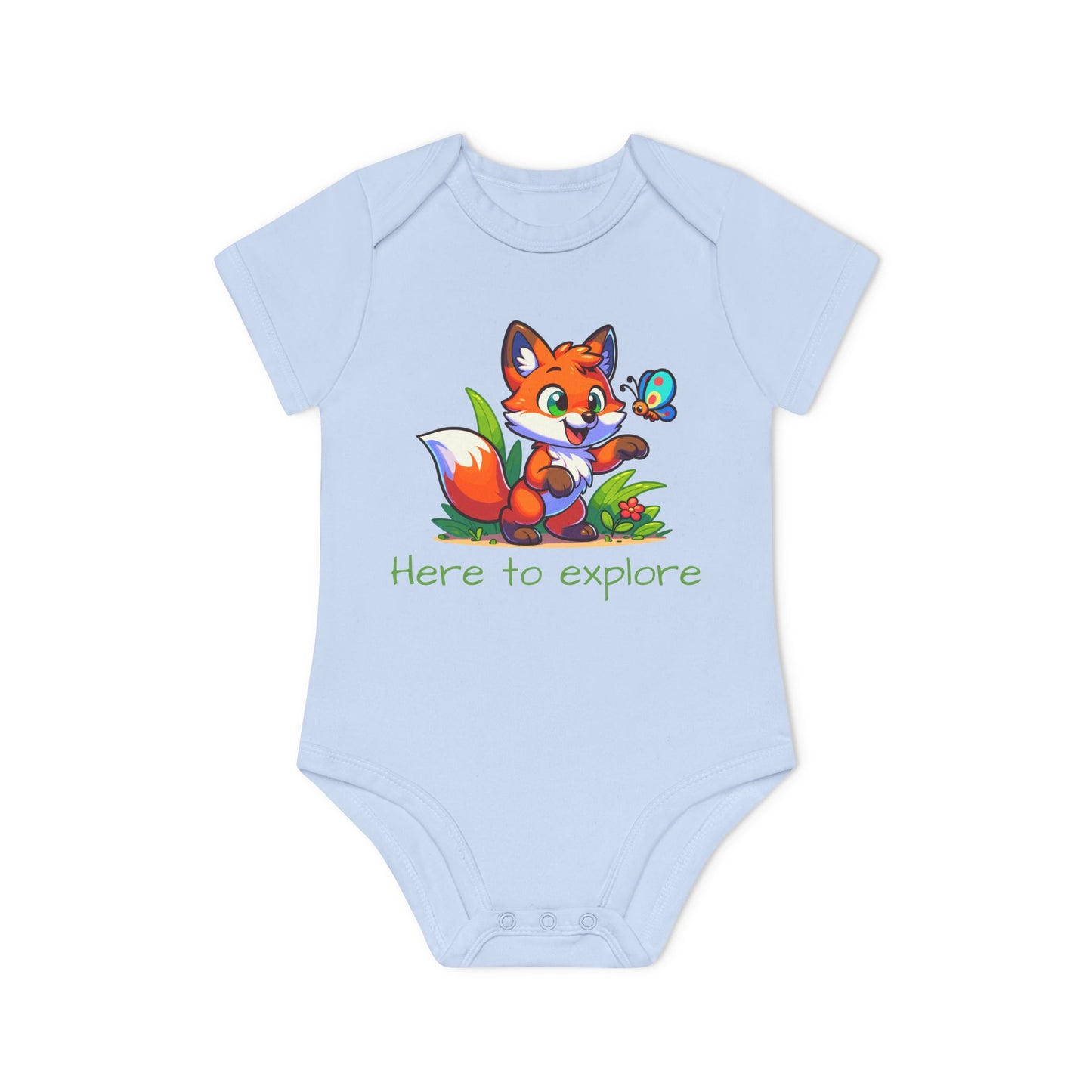 Baby Kurzarm-Body "Der Entdecker-Fuchs"