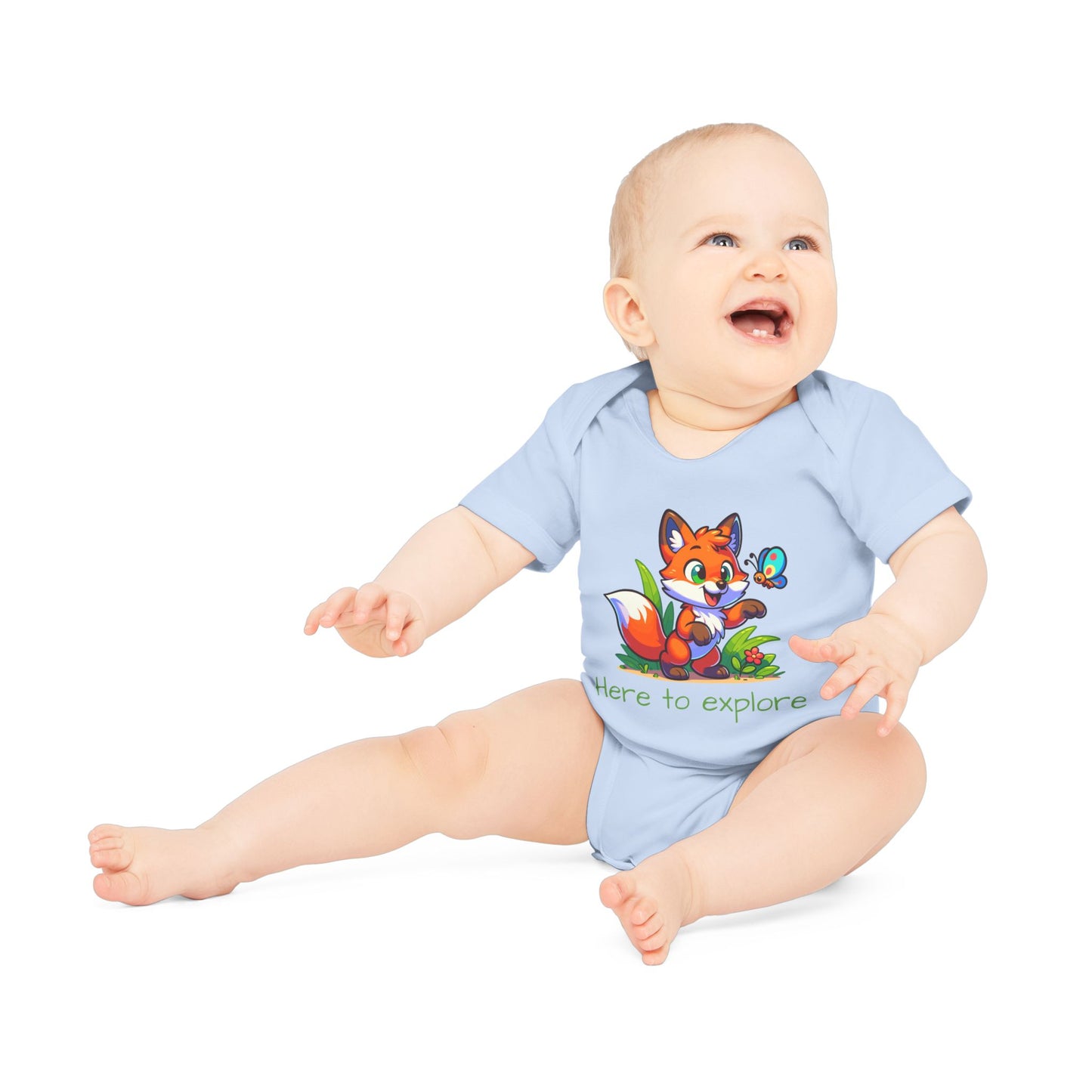 Baby Kurzarm-Body "Der Entdecker-Fuchs"