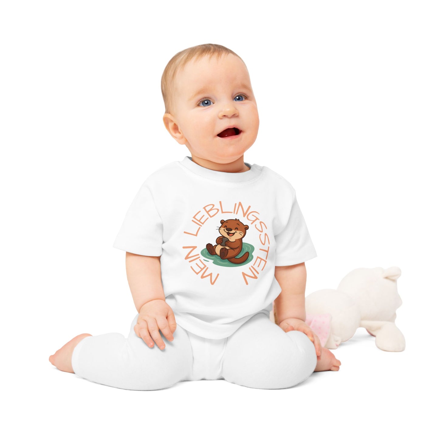 Baby Kleinkind T-Shirt "Otter mit Lieblingsstein"