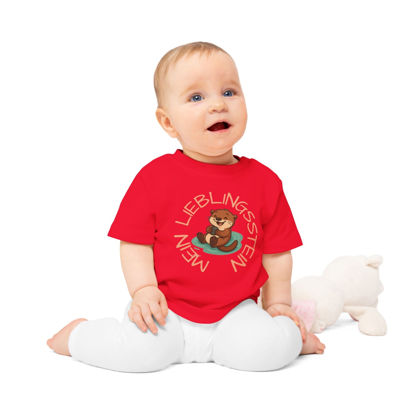 Baby Kleinkind T-Shirt "Otter mit Lieblingsstein"