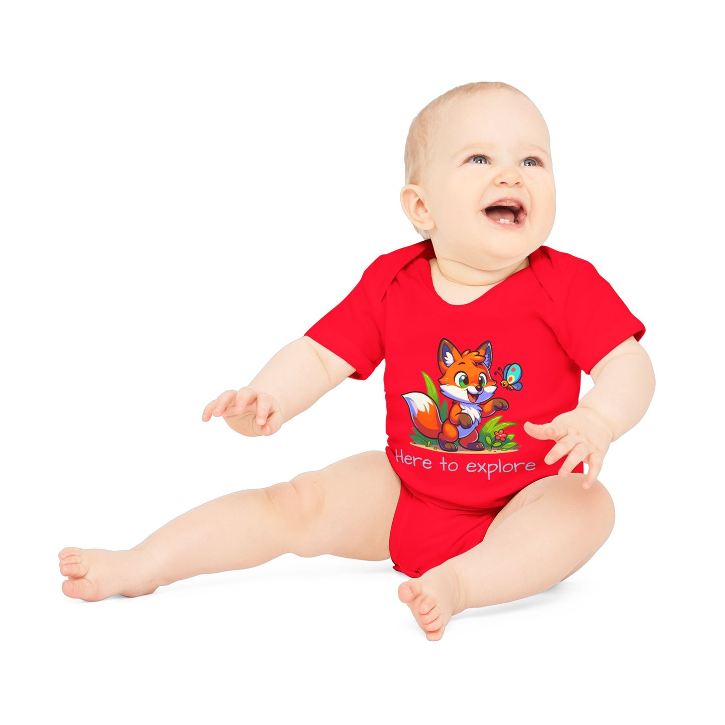 Baby Kurzarm-Body "Der Entdecker-Fuchs"