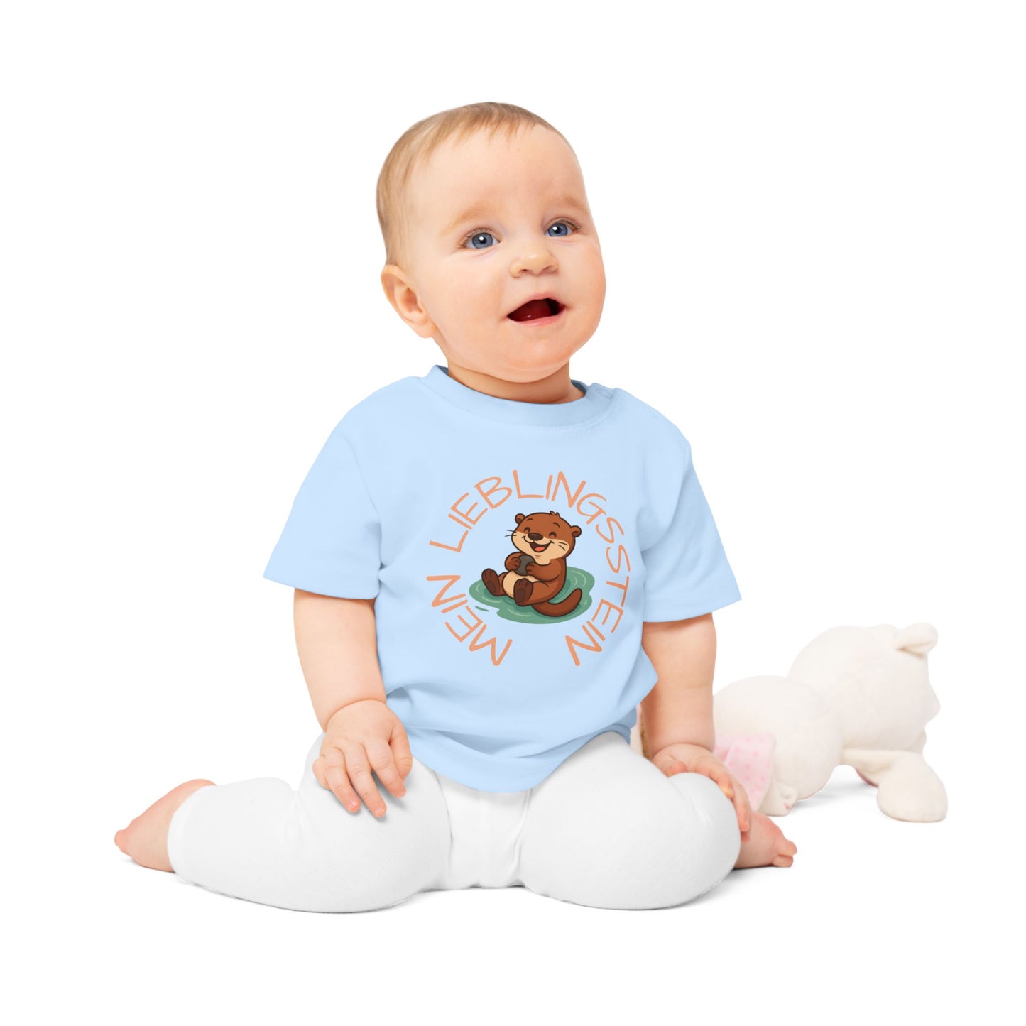 Baby Kleinkind T-Shirt "Otter mit Lieblingsstein"
