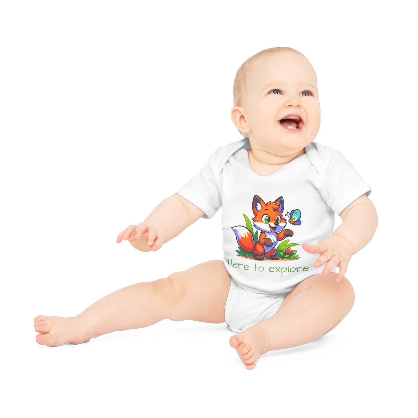 Baby Kurzarm-Body "Der Entdecker-Fuchs"