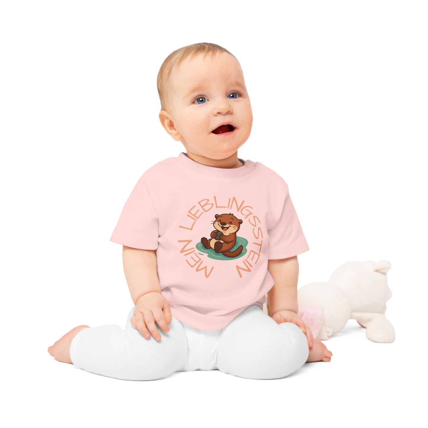 Baby Kleinkind T-Shirt "Otter mit Lieblingsstein"