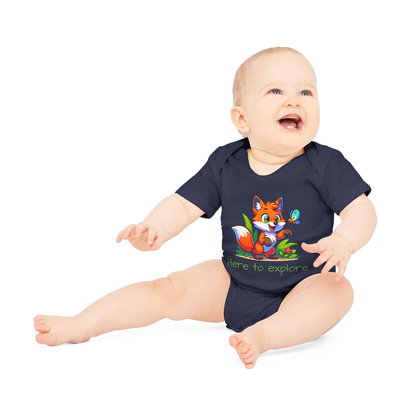 Baby Kurzarm-Body "Der Entdecker-Fuchs"