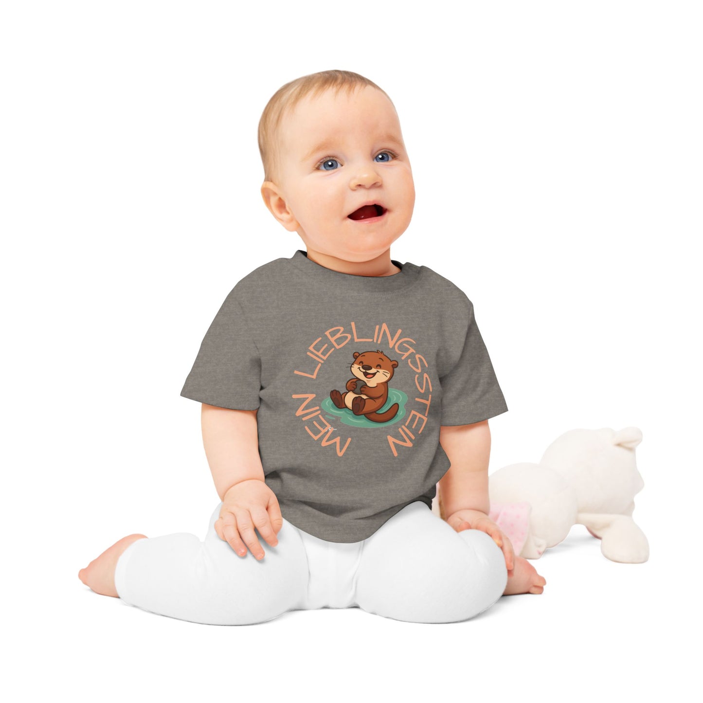 Baby Kleinkind T-Shirt "Otter mit Lieblingsstein"