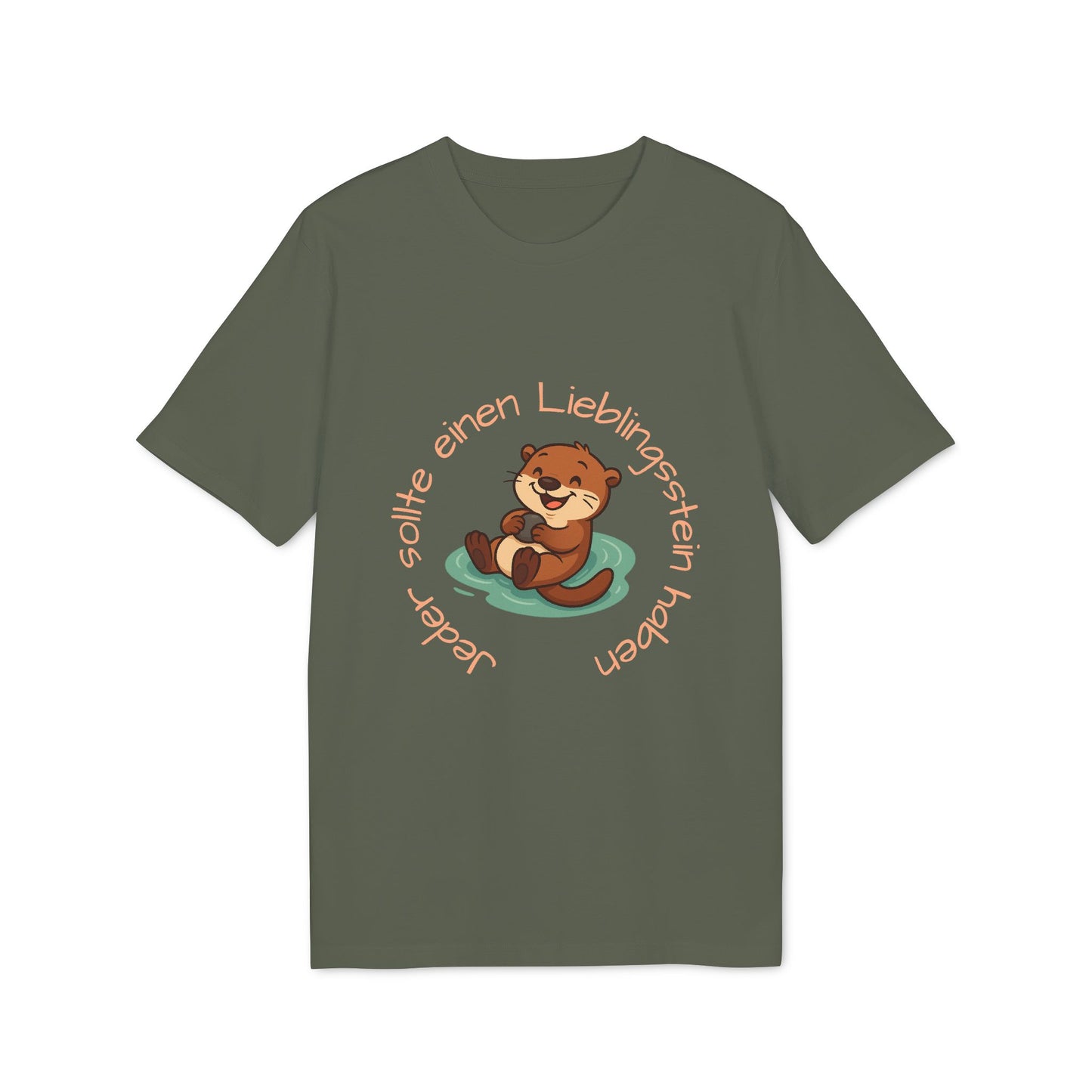 Erwachsenen T-shirt - Unisex "Otter mit Lieblingsstein"