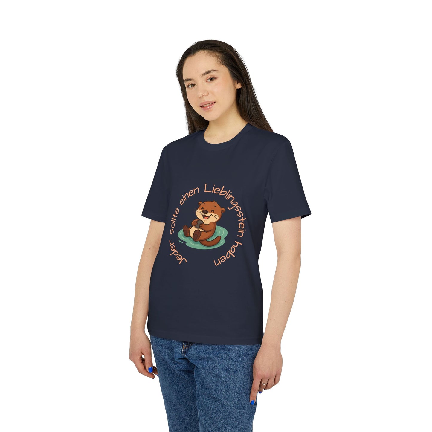 Erwachsenen T-shirt - Unisex "Otter mit Lieblingsstein"