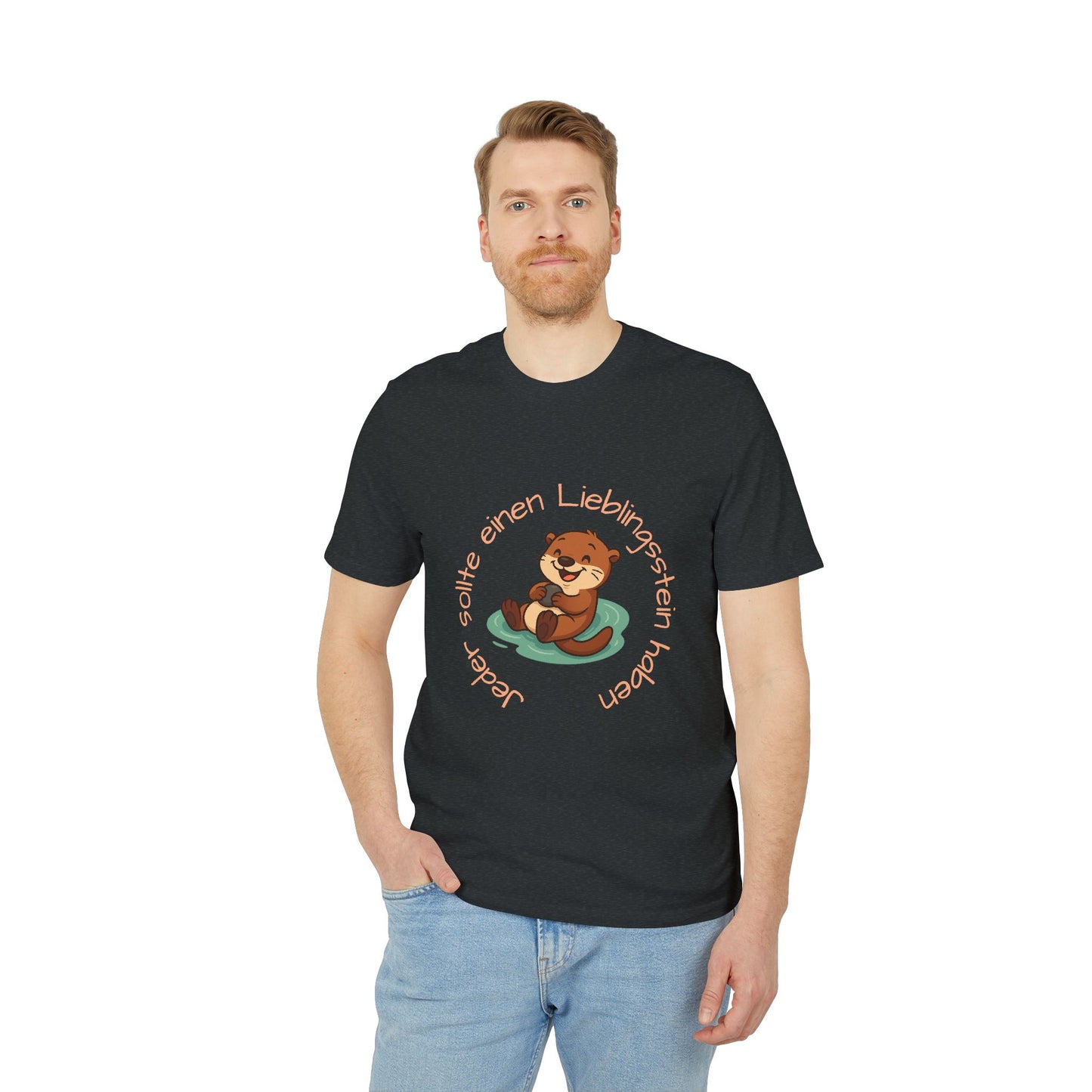 Erwachsenen T-shirt - Unisex "Otter mit Lieblingsstein"