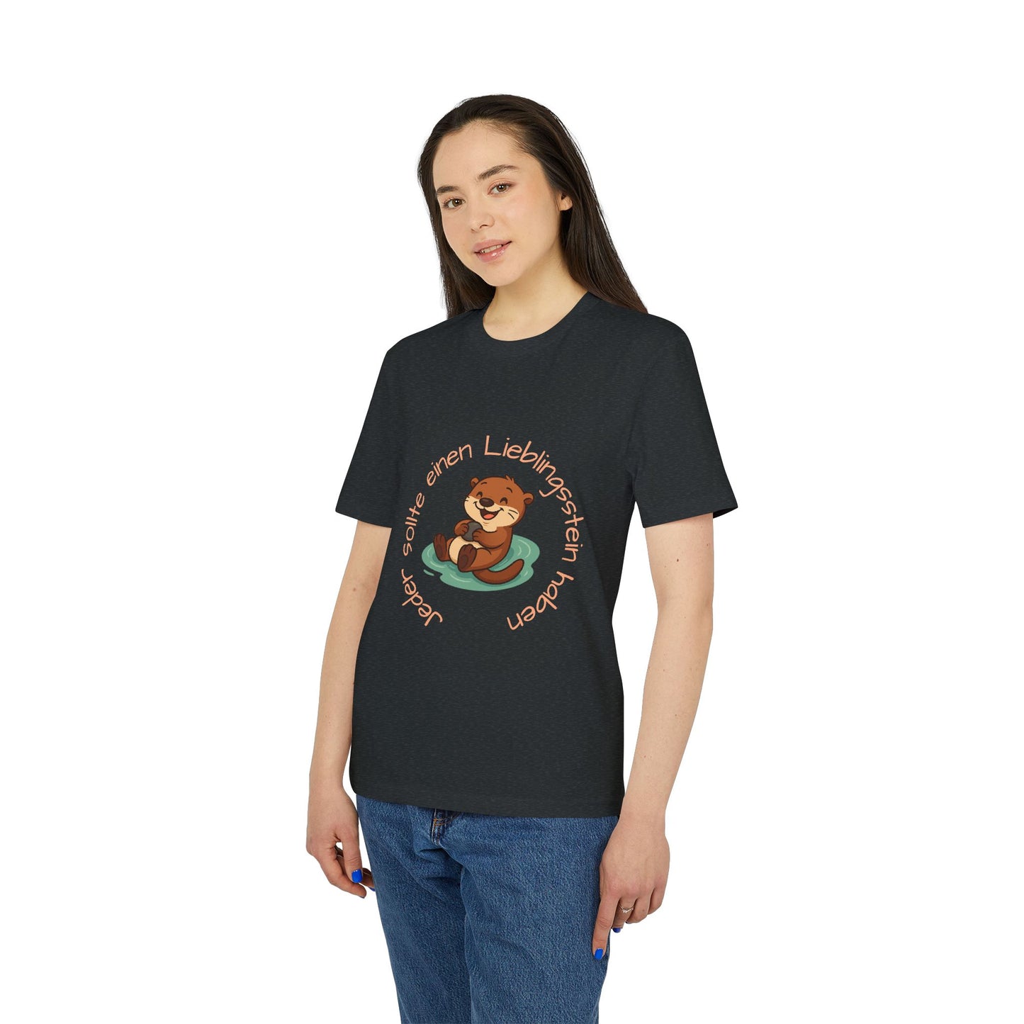 Erwachsenen T-shirt - Unisex "Otter mit Lieblingsstein"