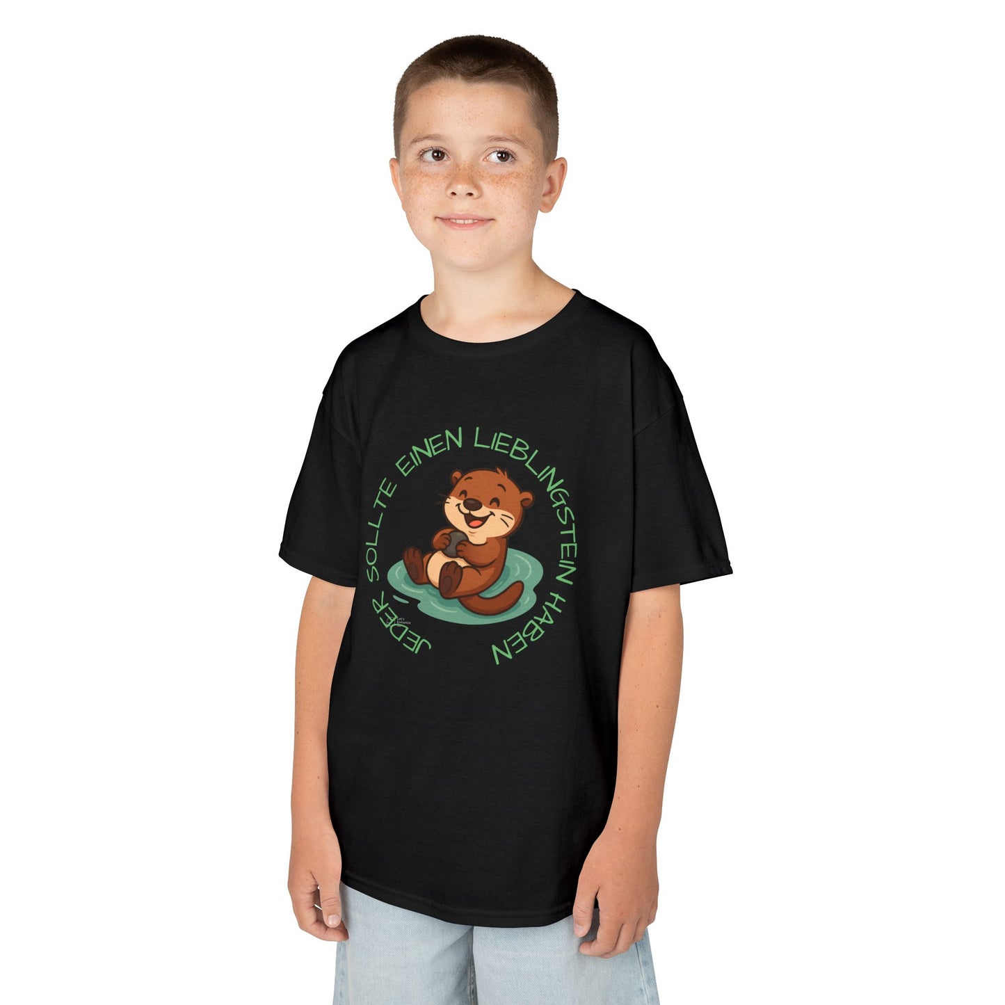 Kinder T-Shirt "Otter mit Lieblingsstein"