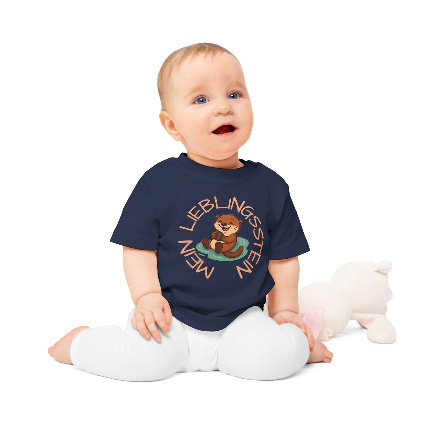Baby Kleinkind T-Shirt "Otter mit Lieblingsstein"
