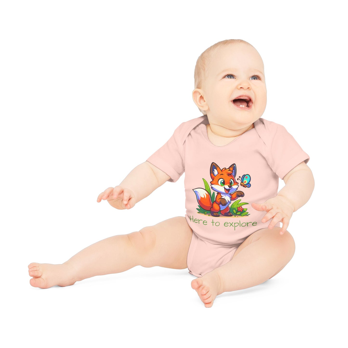 Baby Kurzarm-Body "Der Entdecker-Fuchs"