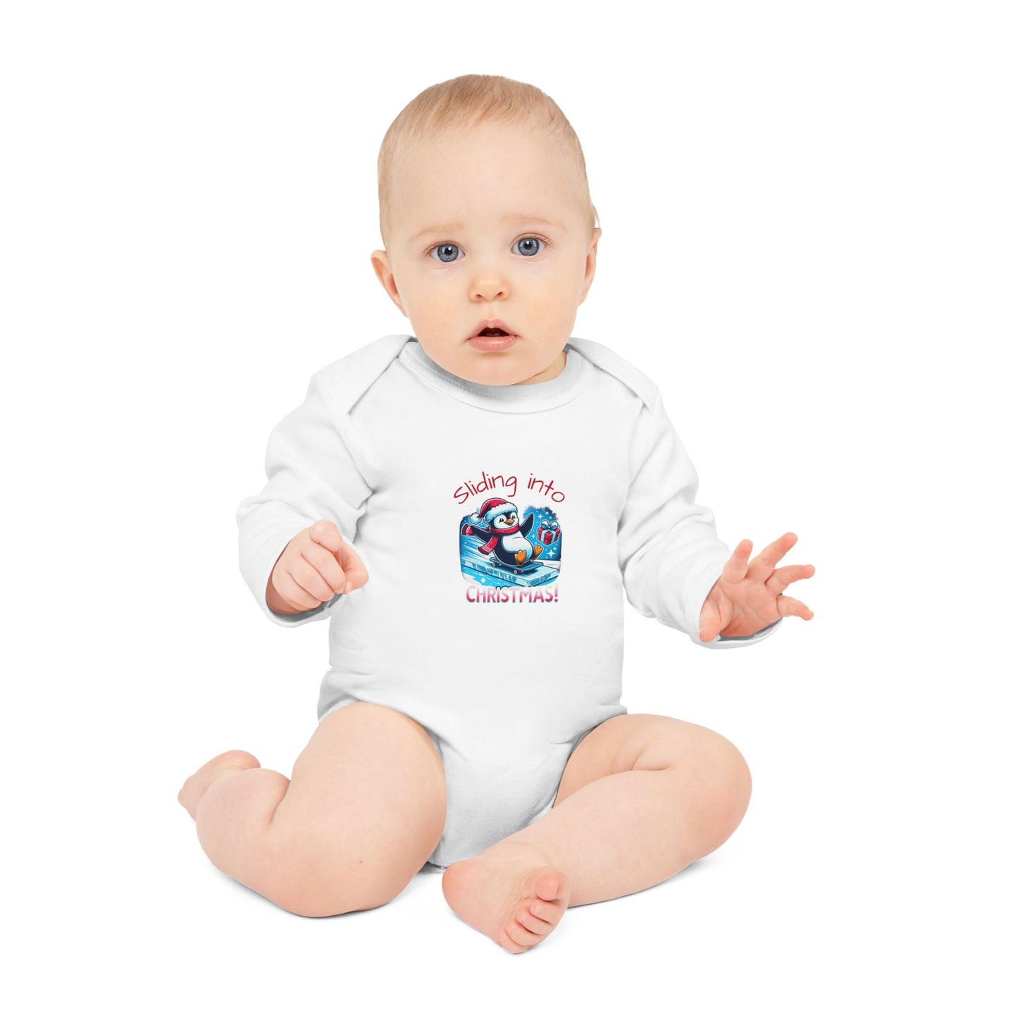 Baby Langarm-Body "Sliding into Christmas"