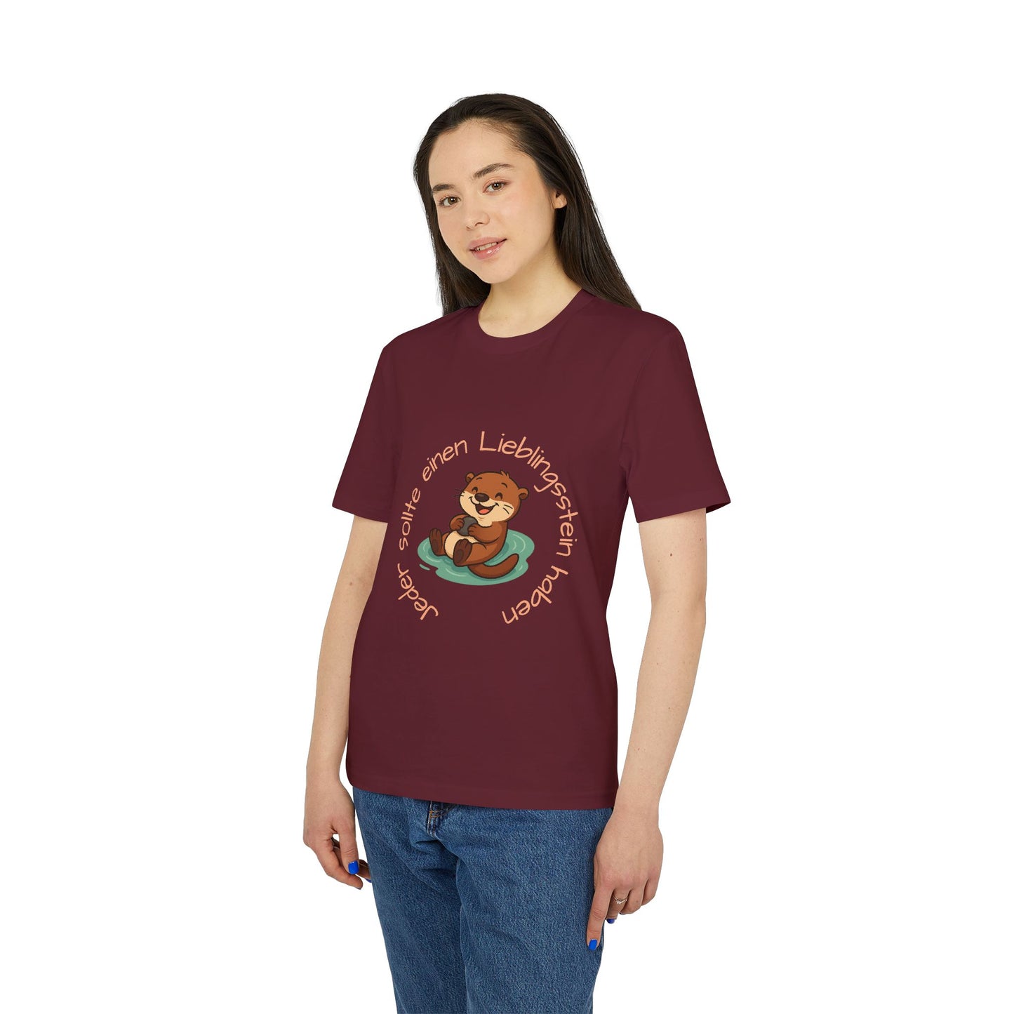 Erwachsenen T-shirt - Unisex "Otter mit Lieblingsstein"
