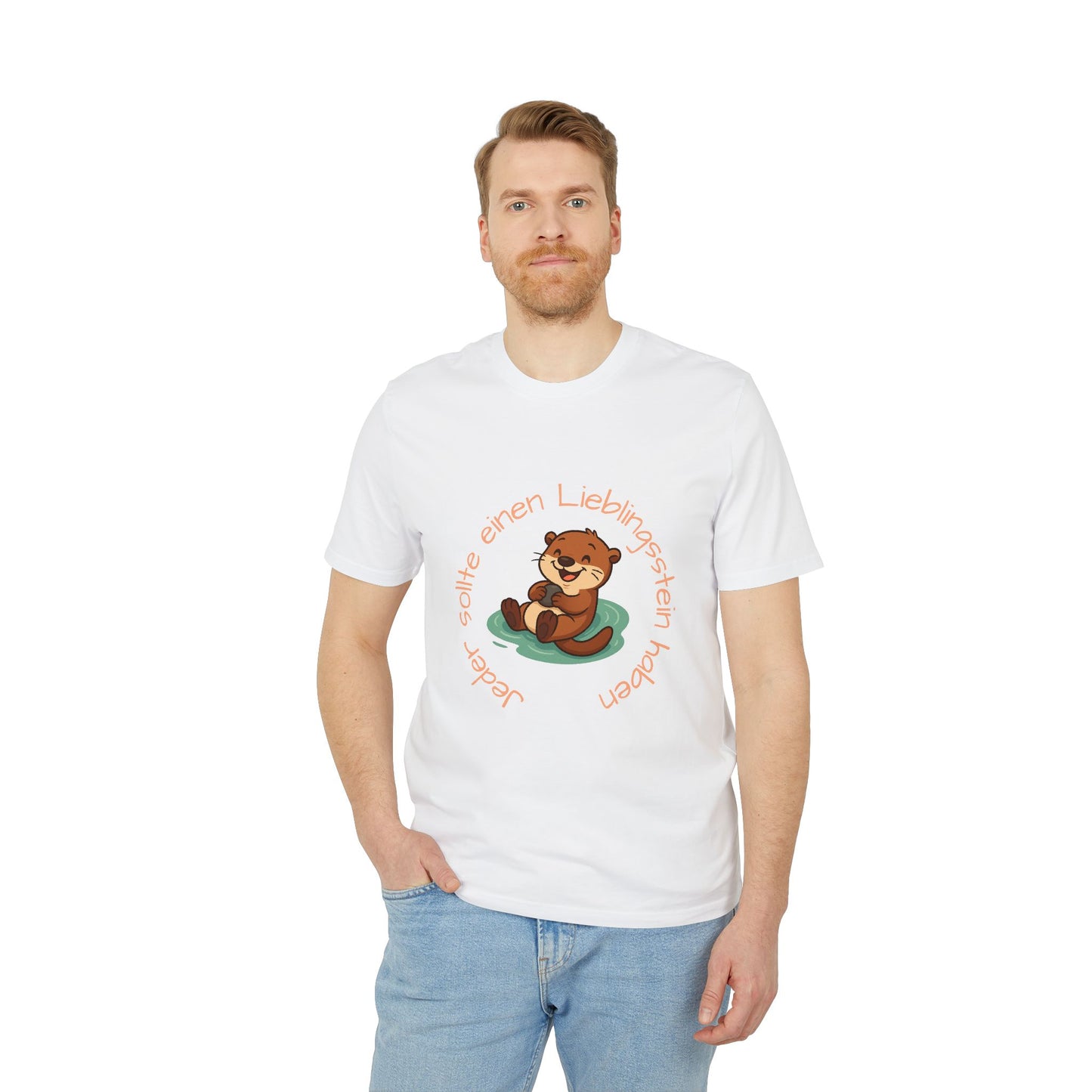 Erwachsenen T-shirt - Unisex "Otter mit Lieblingsstein"