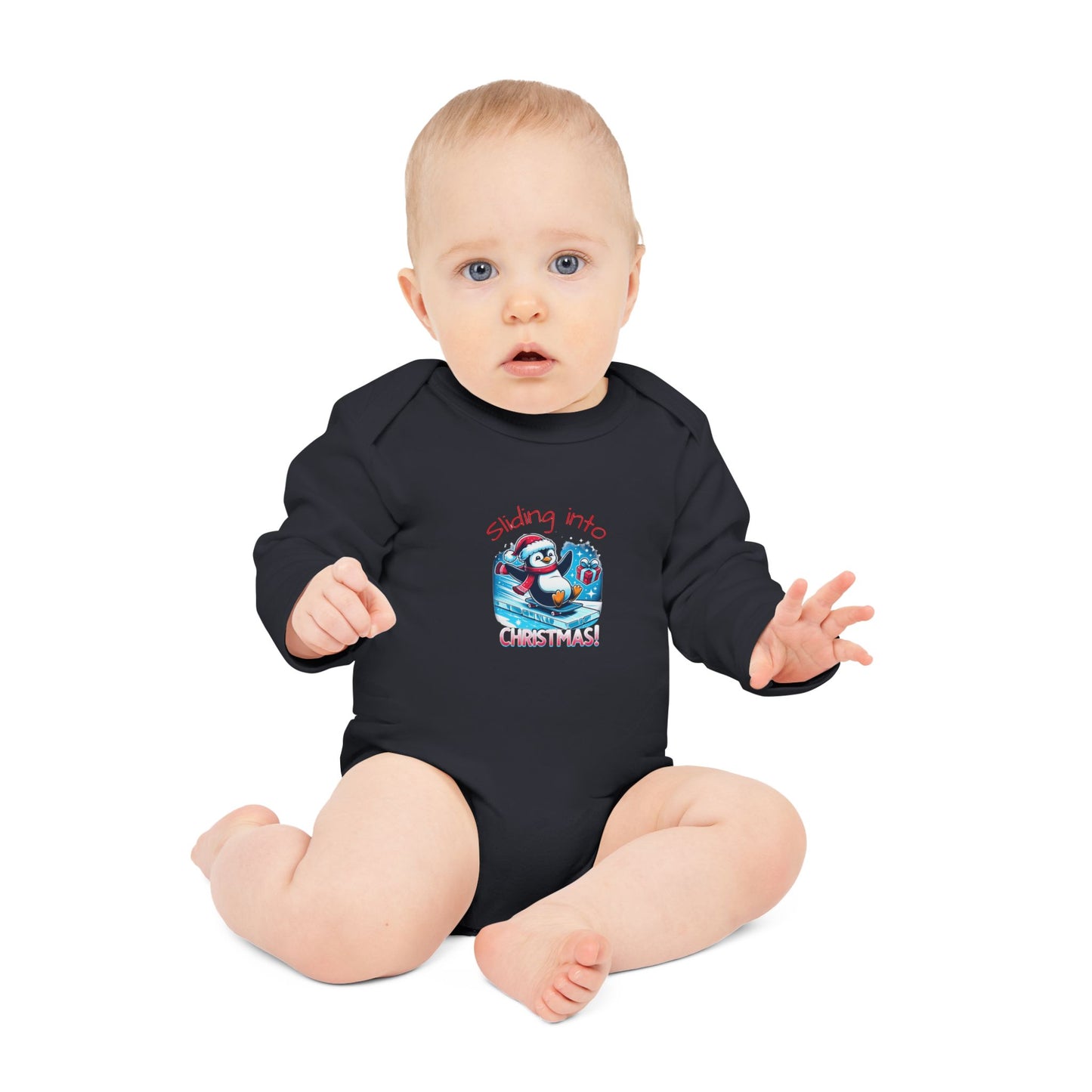 Baby Langarm-Body "Sliding into Christmas"
