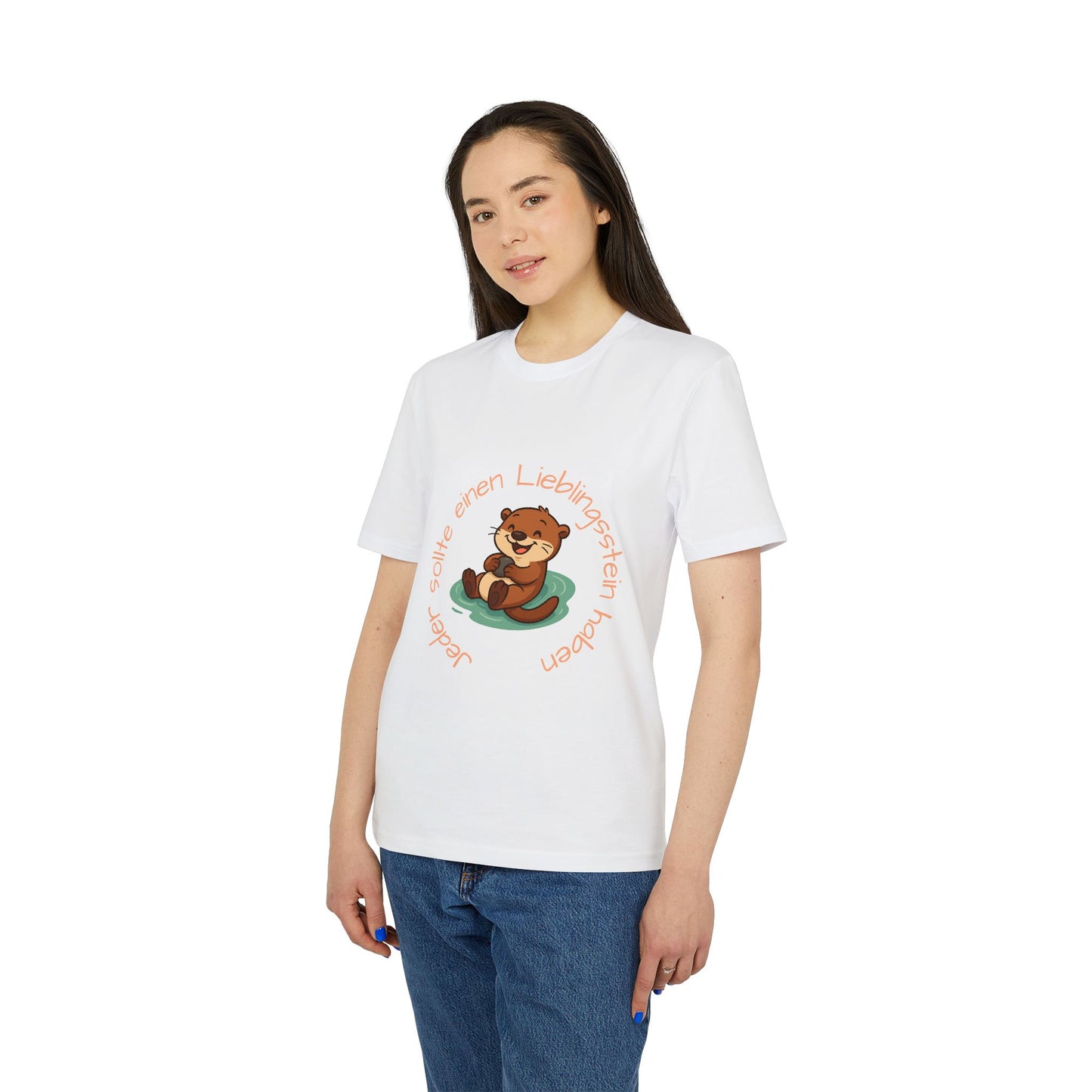 Erwachsenen T-shirt - Unisex "Otter mit Lieblingsstein"