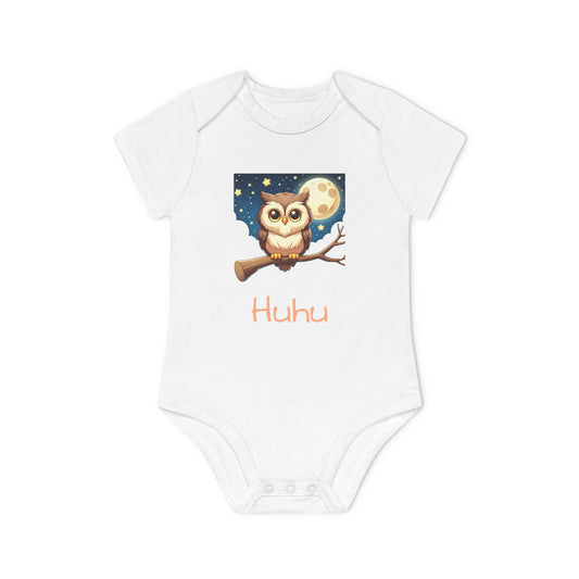 Baby Kurzarm-Body "Der Huhu"