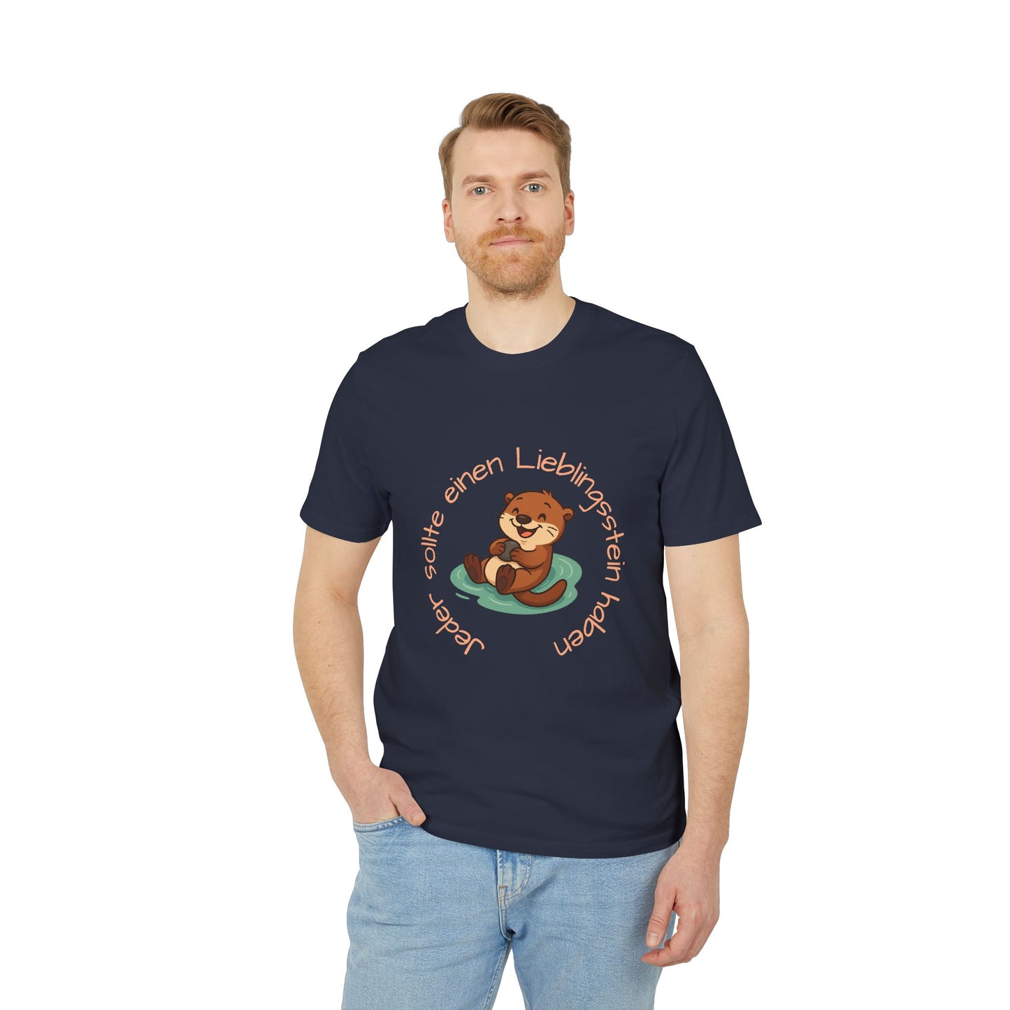 Erwachsenen T-shirt - Unisex "Otter mit Lieblingsstein"