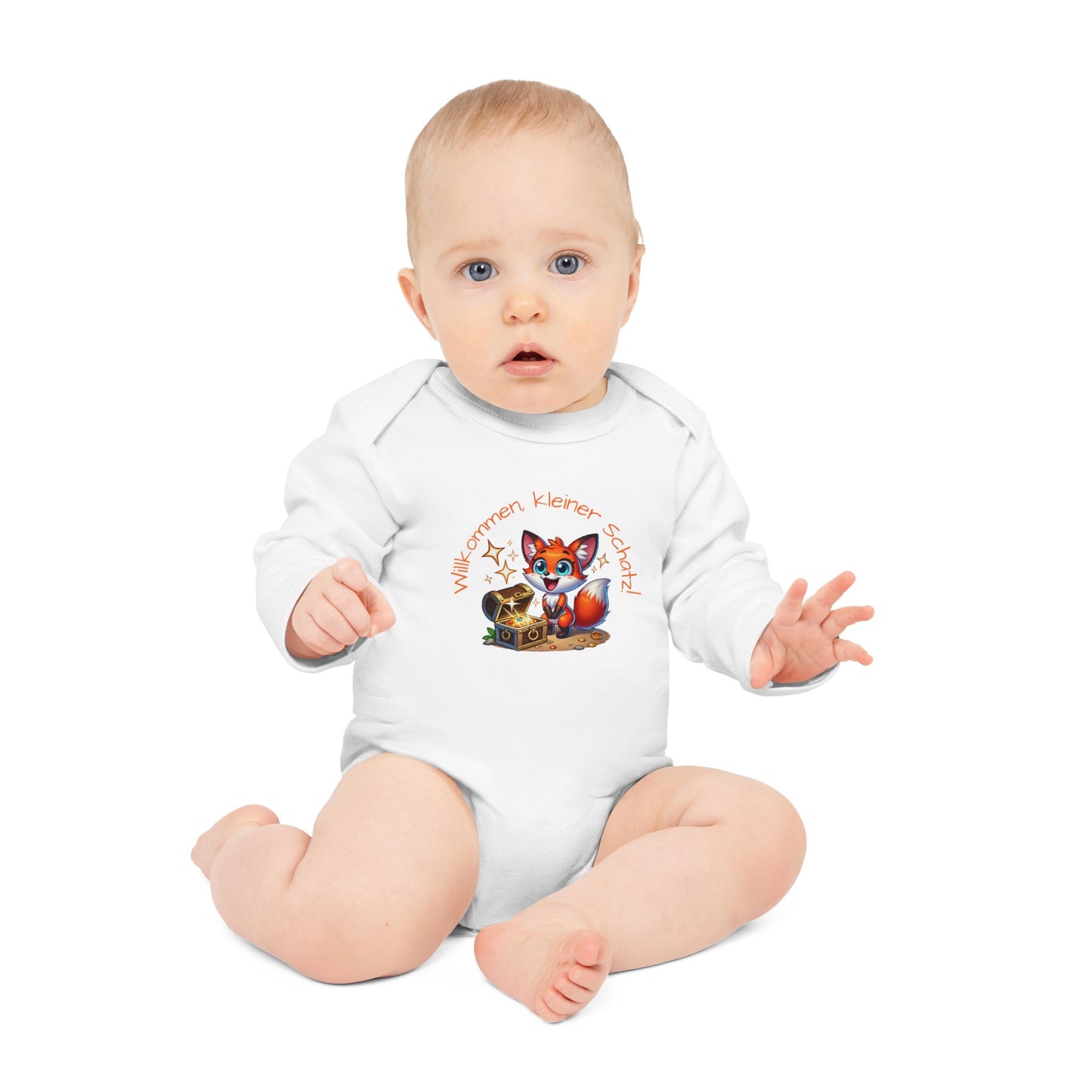 Baby Langarm-Body "Kleiner Schatz-Fuchs"