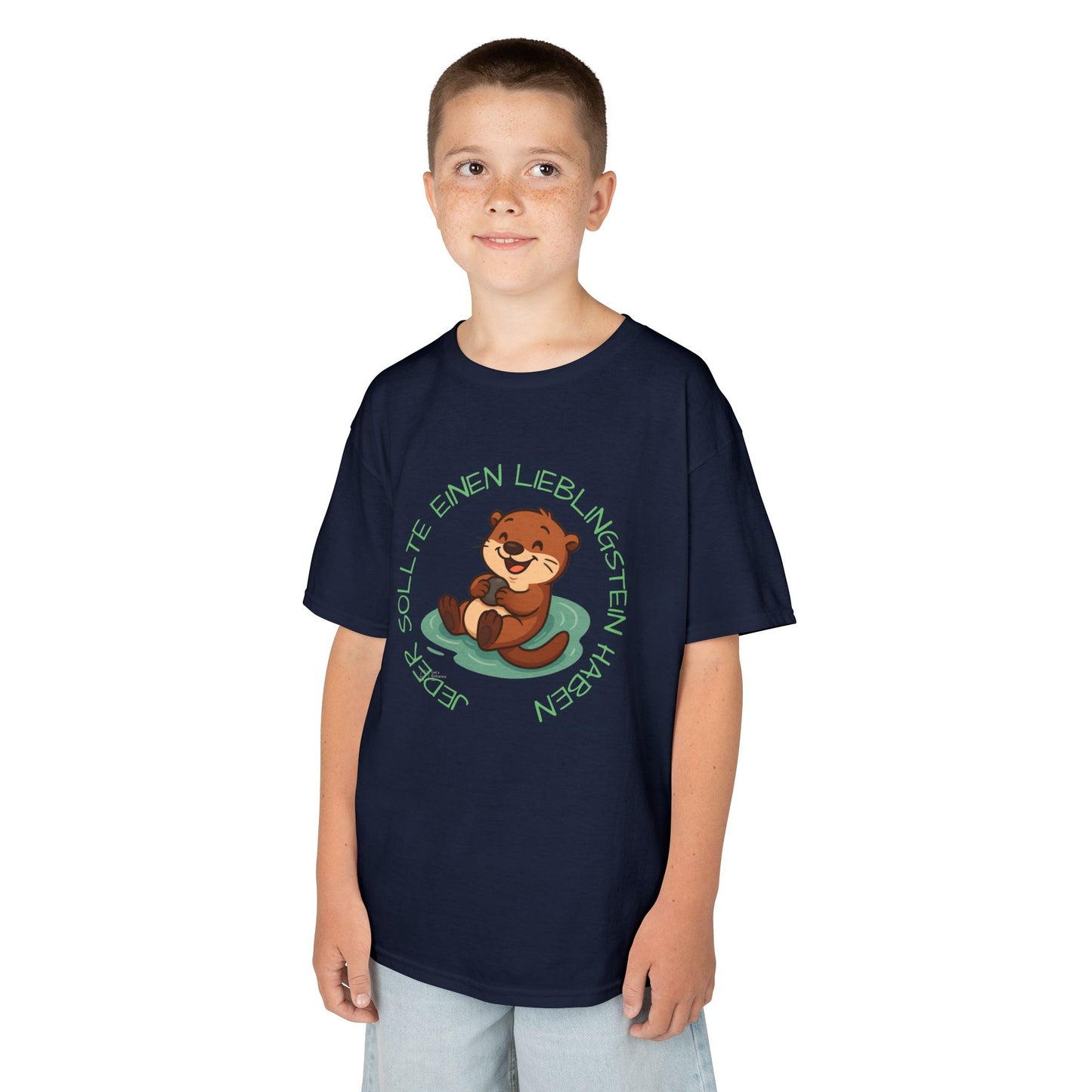 Kinder T-Shirt "Otter mit Lieblingsstein"