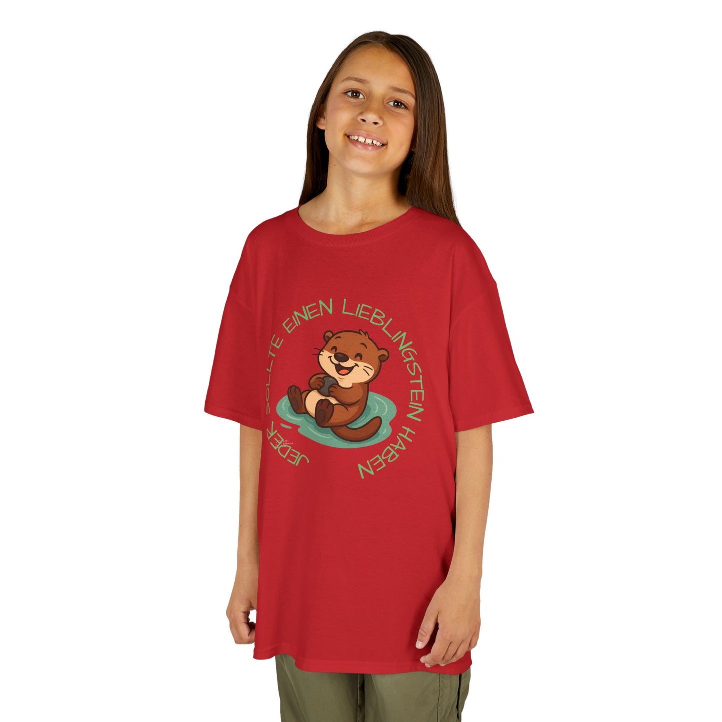 Kinder T-Shirt "Otter mit Lieblingsstein"