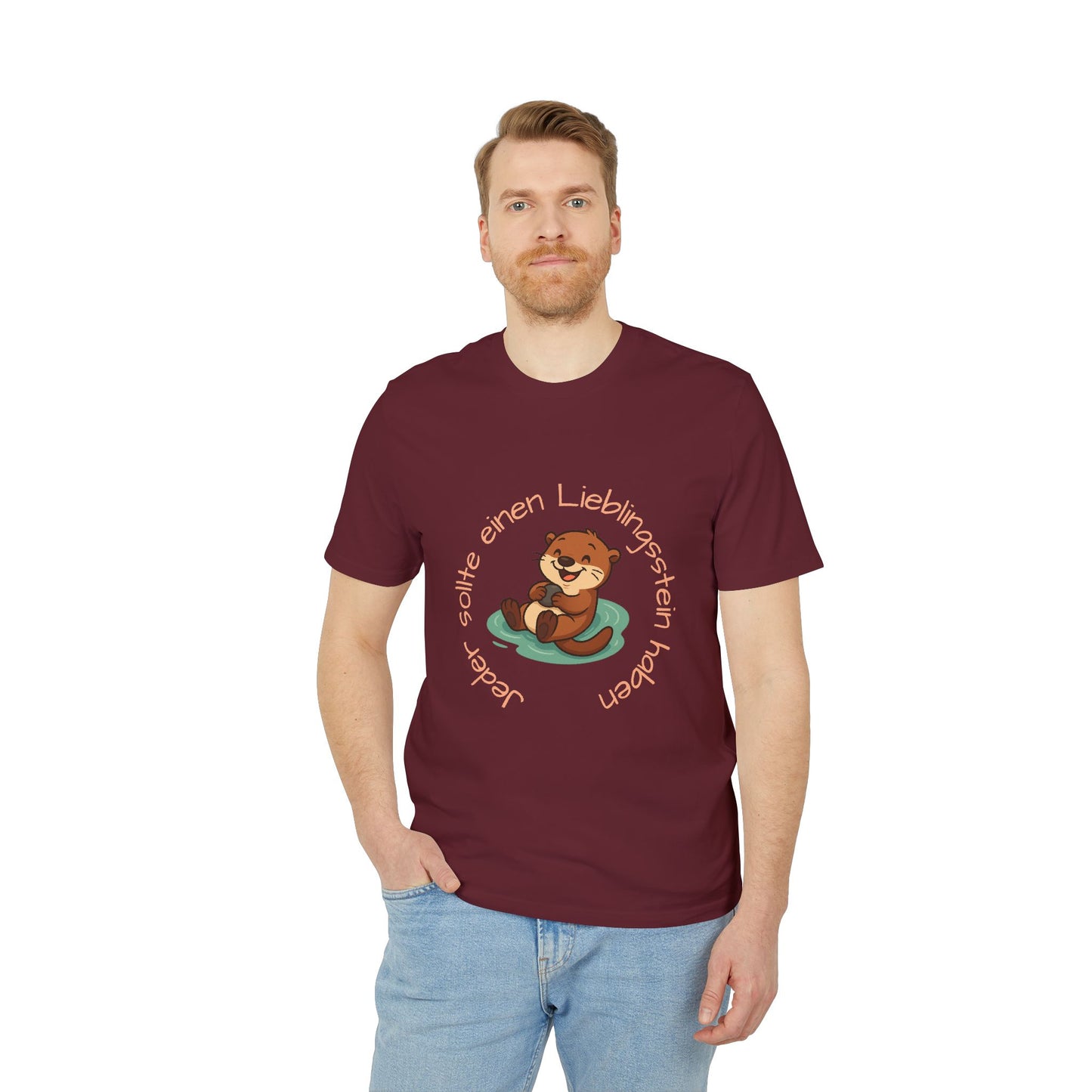 Erwachsenen T-shirt - Unisex "Otter mit Lieblingsstein"
