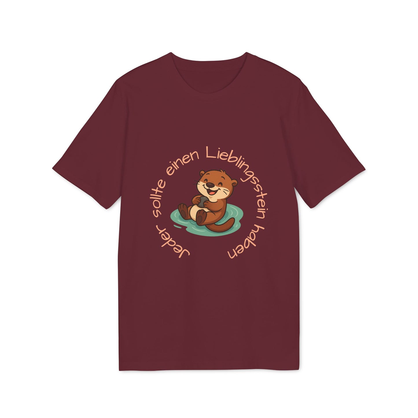 Erwachsenen T-shirt - Unisex "Otter mit Lieblingsstein"